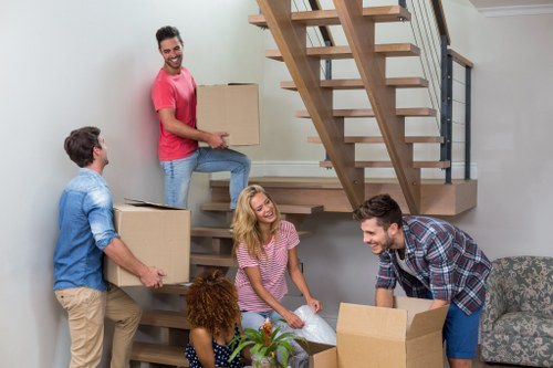 Commercial moving team preparing an office relocation in Forest Gate