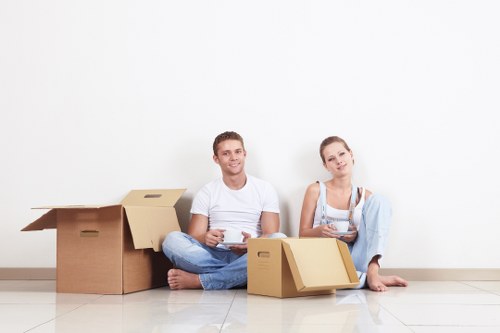 Packed boxes and moving van ready for a Forest Gate house move