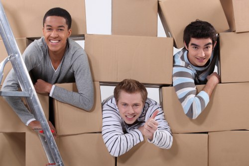 Packed household items ready for removals in Forest Gate